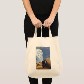 YellowstoneBison met ouderwets getrouw Tote Bag (Voorkant (product))