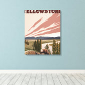 YellowstoneBison Scene Canvas Afdruk (Insitu (Houten vloer))