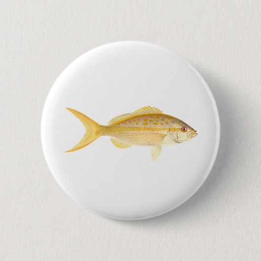Yellowtail Snapper Logo Ronde Button 5,7 Cm (Voorkant)