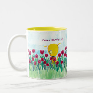 Yelodoggie "Canis Floriferous" koffiemok Tweekleurige Koffiemok