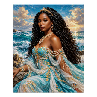 Yemaya Orisha - Afrikaanse Watergodin Kunst Perfect Poster