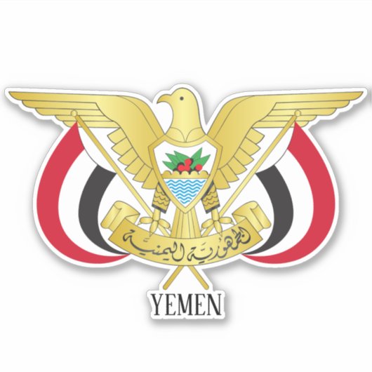 Yemen National Emblem Patriotic Sticker (Voorkant)