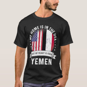 Yemeni American Patriot Grown Proud Home USA Flags T-shirt
