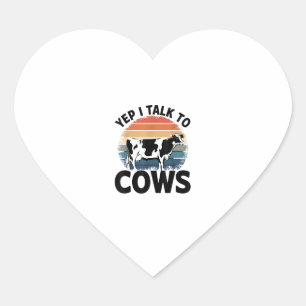 Yep ik praat met Koeien Grappige melkveehouder Ko Hart Sticker