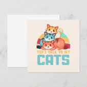 Yep, ik praat met mijn katten-Schattige trio cat d (Voorkant / Achterkant)