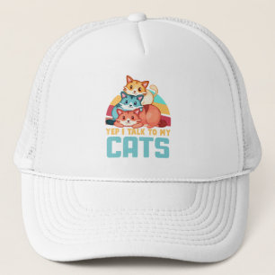 Yep, ik praat met mijn katten-Schattige trio cat d Trucker Pet