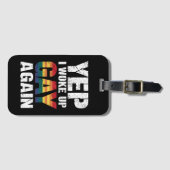 Yep Ik werd wakker Gay weer Pride Rainbow Queer Ga Bagagelabel (Voorkant (horizontaal))