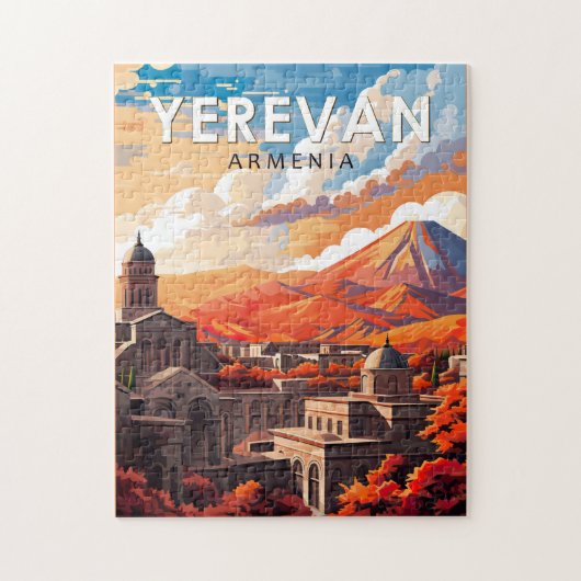 Yerevan Armenië Reizen Kunst Vintage Legpuzzel (Verticaal)