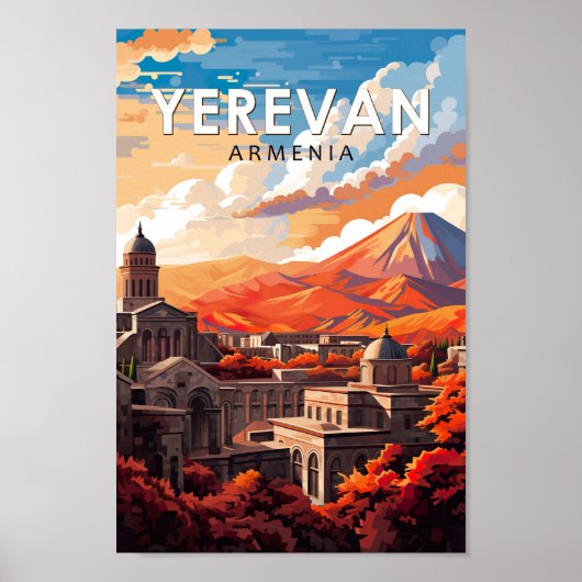 Yerevan Armenië Reizen Kunst Vintage Poster (Voorkant)