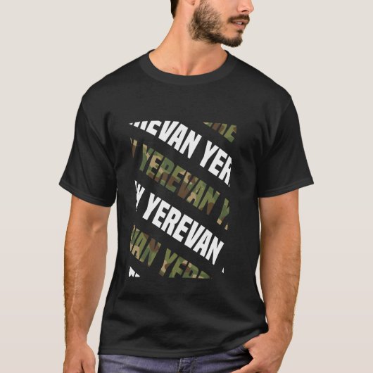Yerevan Camo Pattern Green Camouflage T-shirt (Voorkant)