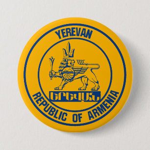 Yerevan Round Emblem Ronde Button 7,6 Cm
