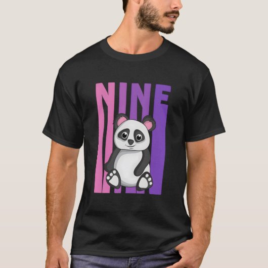 Yes I'M 9 Panda Themed 9Th Py T-shirt (Voorkant)