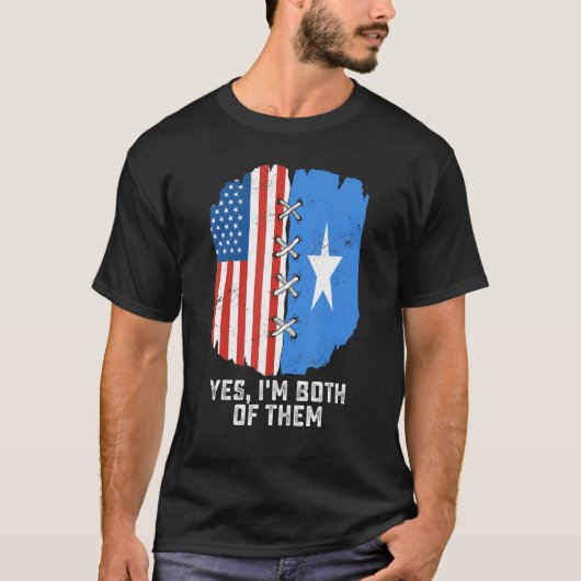 Yes, I'm Both Of Them Half American Half Somalis H T-shirt (Voorkant)