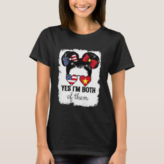Yes Im Both of Them USA and Vietnam Mix Girl Herit T-shirt