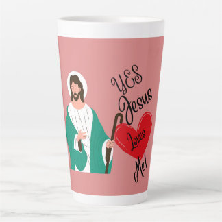 "Yes, Jesus Loves Me" Pink Large Latte Mug