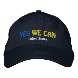 "YES WE CAN" Verenigde Staten Dark Borduurwerk Pet