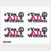 #YesAllWomen Stickers Rectangle féministe (Feuille)
