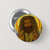 Yeshu Rasta Fari Ronde Button 5,7 Cm (Voorkant /achterkant)
