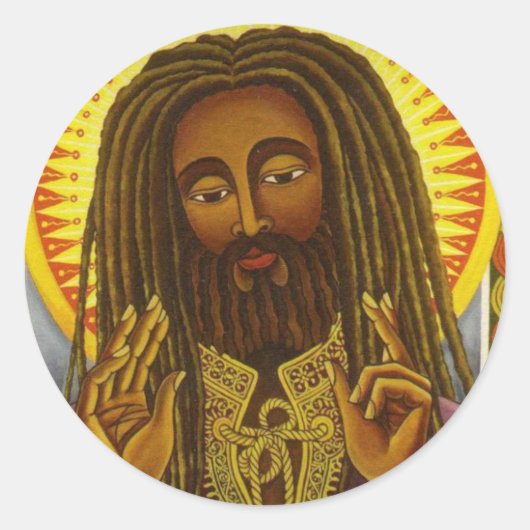 Yeshu Rasta Fari Ronde Sticker (Voorkant)