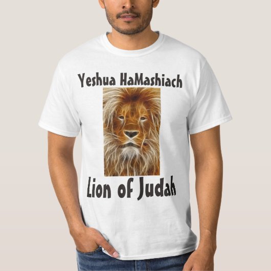 Yeshua HaMashiach, LION DE T-shirts JUDAH (Devant)