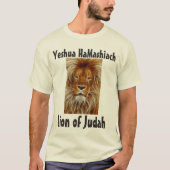 Yeshua HaMashiach, LION OF JUDAH T-shirts (Voorkant)