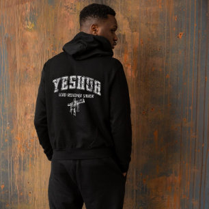 Yeshua Heer Verlosser Redder Retro Typografie Hoodie