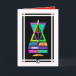 Yeshua, la Lumière du monde, carte Jésus-Christ<br><div class="desc">La branche centrale de cette Menorrah colorée, la Shamash, est la bougie "Servante" et représente Jésus Christ, Yeshua, Messie, la Lumière du Monde. Les 6 autres bougies se penchent vers Yeshua. La Croix est dans la flamme centrale de la menorah; la menorah incorporée avec l'étoile colorée de David. Cet article...</div>