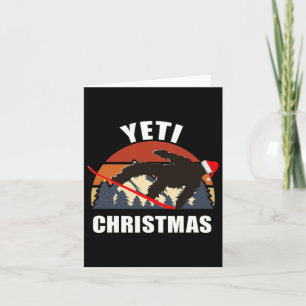 Yeti Christmas - Bigfoot Snowboarden met rood Kaart