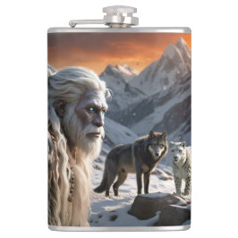 Yeti en het sneeuwluipaard heupfles