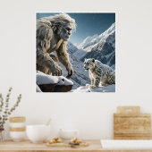 Yeti en het sneeuwluipaard poster (Keuken)
