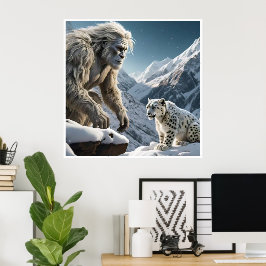 Yeti en het sneeuwluipaard poster