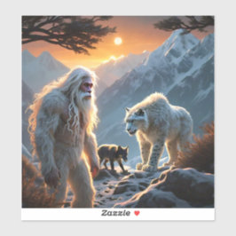 Yeti en het sneeuwluipaard sticker