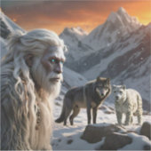 Yeti en het sneeuwluipaard sticker (Voorkant)