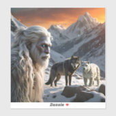 Yeti en het sneeuwluipaard sticker (Vel)