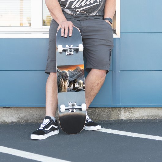 Yeti en het sneeuwluipaard sticker (Skater)