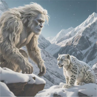 Yeti en het sneeuwluipaard sticker