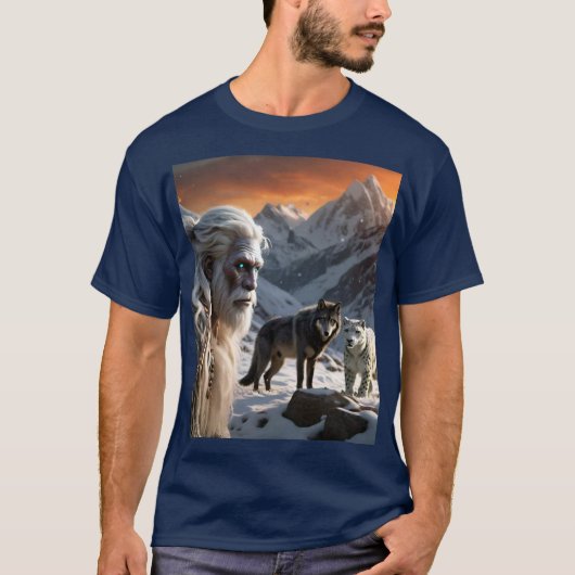Yeti en het sneeuwluipaard t-shirt (Voorkant)