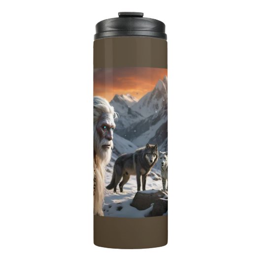 Yeti en het sneeuwluipaard thermosbeker (Voorkant)