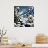 Yeti en het Snow Leopard Poster (Keuken)