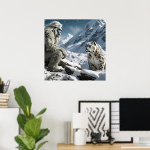 Yeti en het Snow Leopard Poster