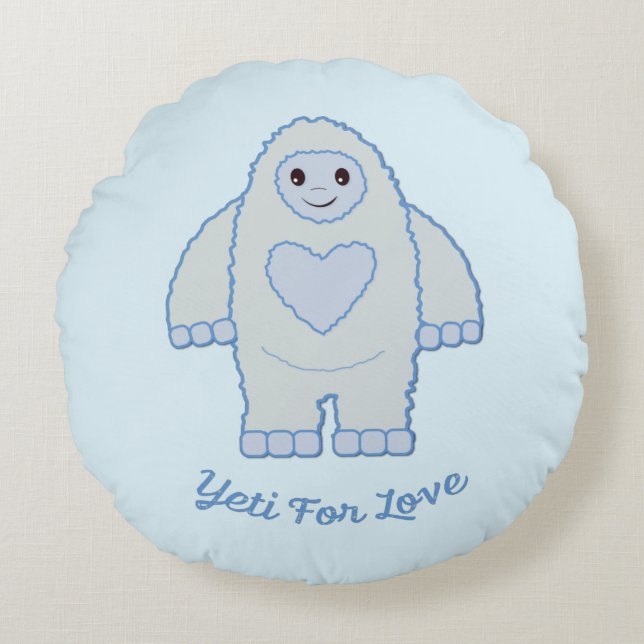 Yeti for Love Rond Kussen (Voorkant)
