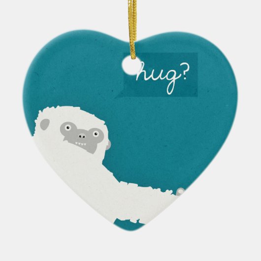 Yeti Hug Keramisch Ornament (Voorkant)