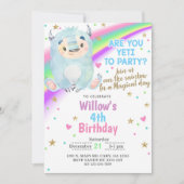 Yeti invitation d'anniversaire fille d'hiver, invi (Devant)