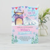 Yeti invitation d'anniversaire fille d'hiver, invi (Debout devant)