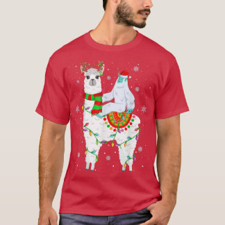 Yeti Lover Xmas licht Santa Yati Riding Llama Chr T-shirt