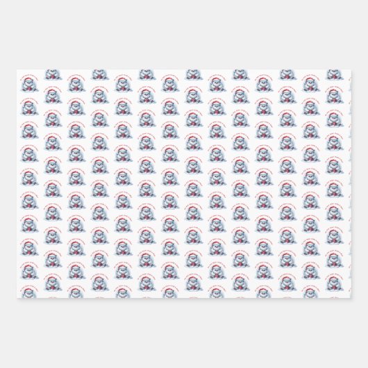 Yeti met cadeau – niet openen inpakpapier vel (Voorkant 3)