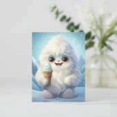 Yeti met een Ice Cream Cone Briefkaart (Staand voorkant)