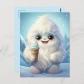 Yeti met een Ice Cream Cone Briefkaart (Voorkant / Achterkant)