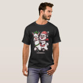 Yeti om te feesten met Schattigee lama kerst pyjam T-shirt (Voorkant volledig)