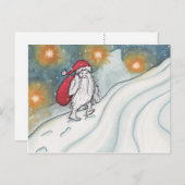 Yeti Santa Feestdagenkaart (Voorkant / Achterkant)